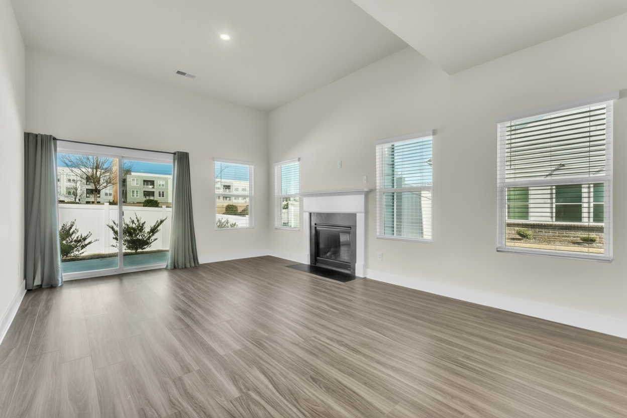 AI virtual staging for real estate living room before