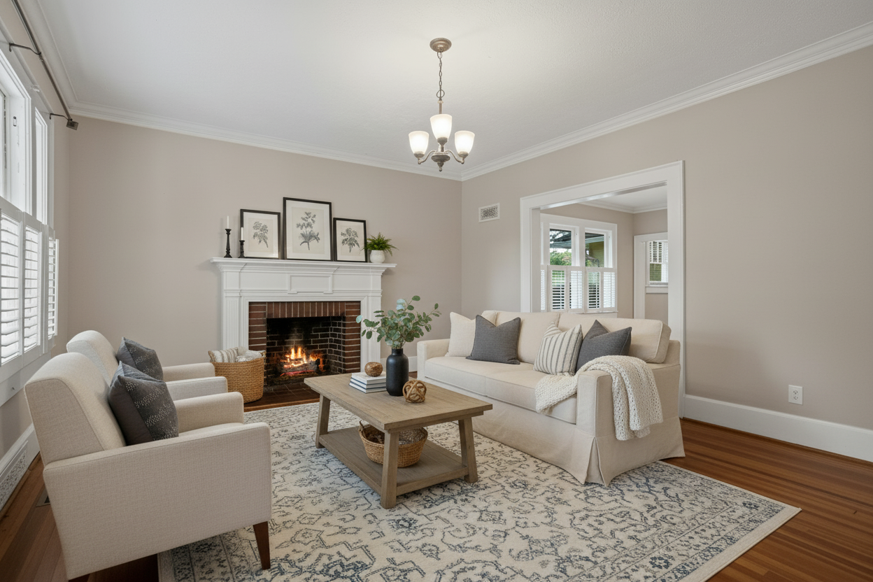 Beautifully staged living room