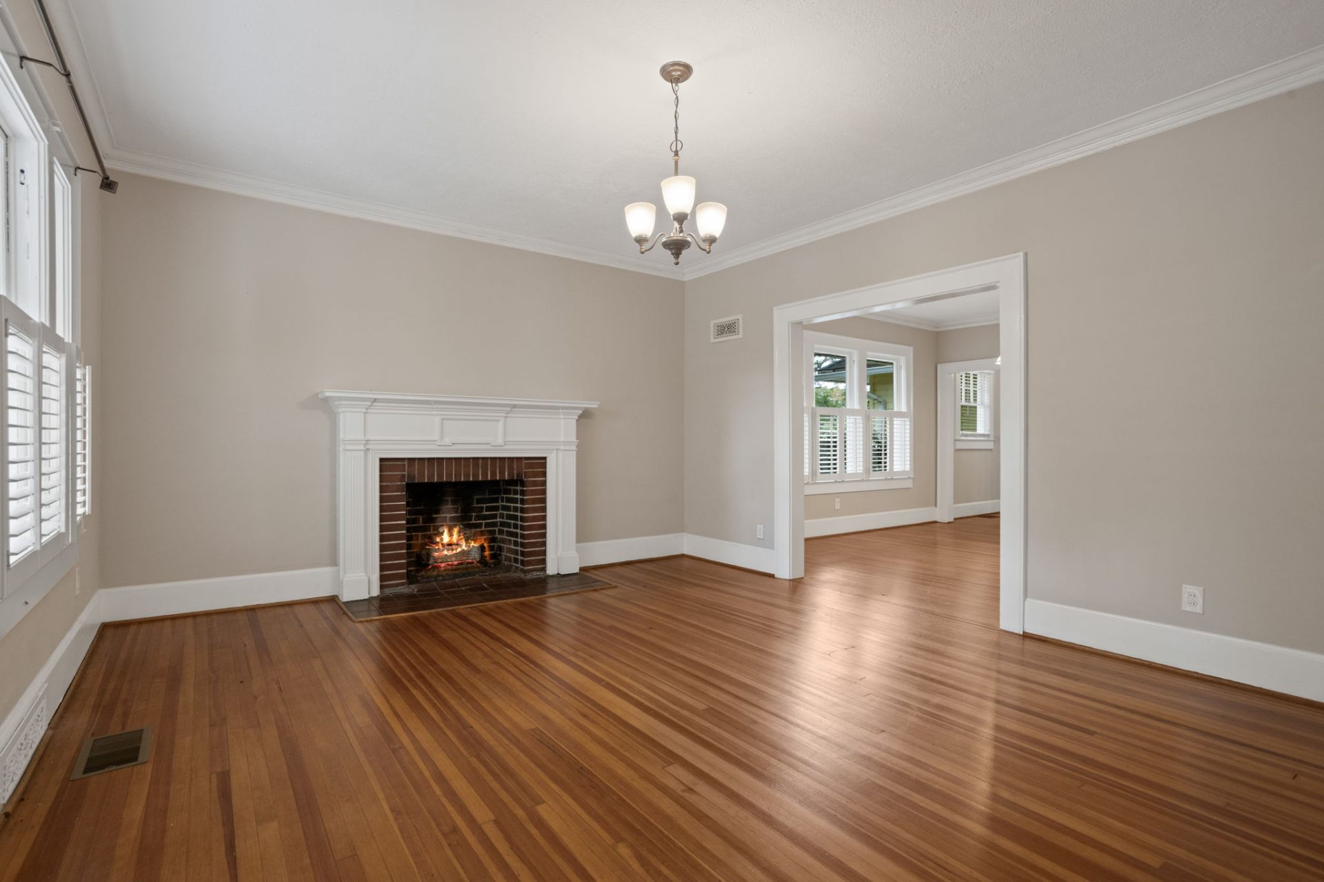 Empty living room before staging